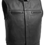 Motorbike Leather Vest Lowrider-LTR - Men Vest