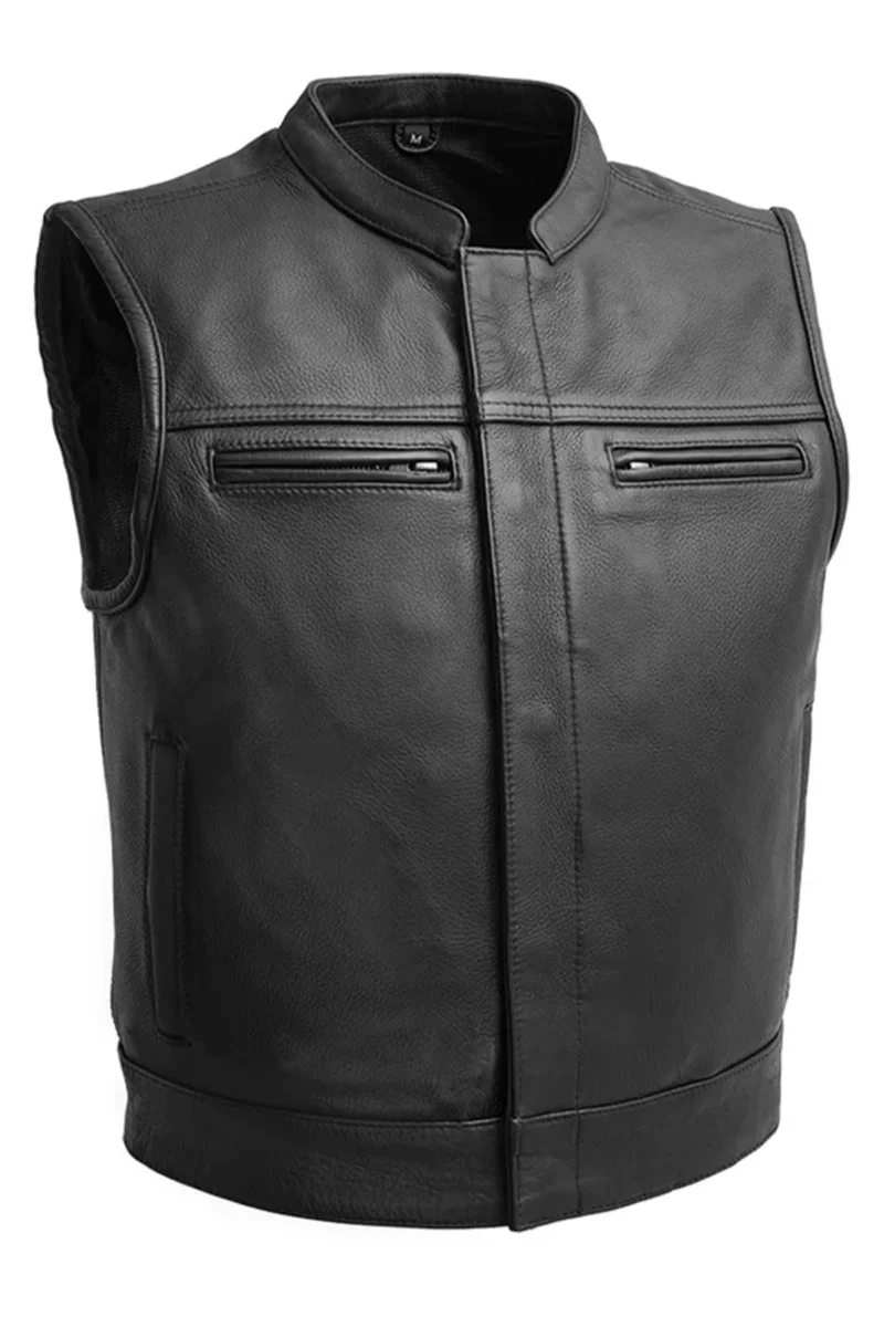 Motorbike Leather Vest Lowrider-LTR - Men Vest