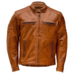 Men Vintage Leather Jacket Optimistic Biker - Brown