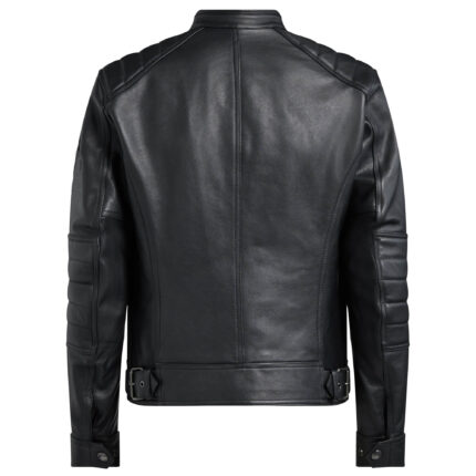 Black Leather Jacket Riser Men Biker Jacket - Black