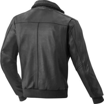 Motorcycle Leather Jacket Aviator Men Riding Jacket - Black