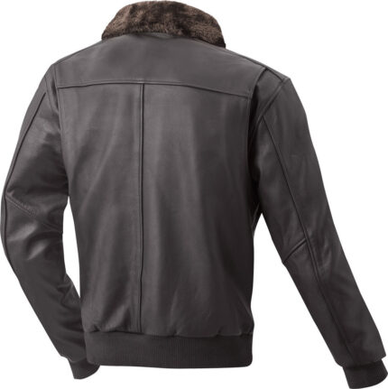 Motorcycle Leather Jacket Aviator Men Riding Jacket - Dark Brown