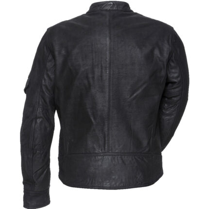 Black Leather Motorcycle Jacket for Men