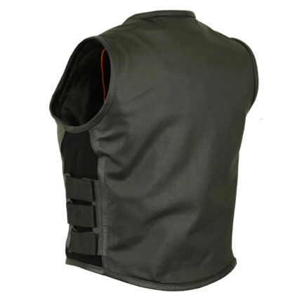 Women Leather Swat Vest Perforated Motorcycle Vest