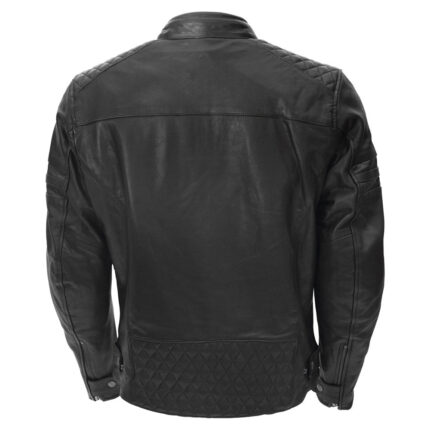 Men Vintage Leather Jacket Optimistic Biker - Black