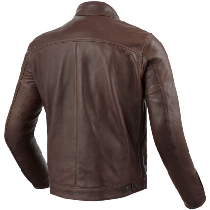 Leather Bomber Motorcycle Jacket - Brown