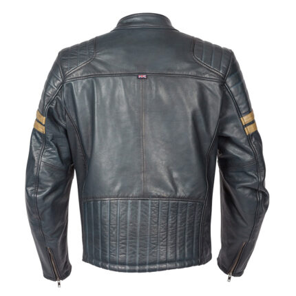 Men Vintage Leather Jacket Wyatt Biker Classic - Grey