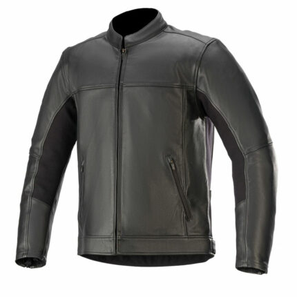 Men Leather Jacket Classic Riding Jacket - Black