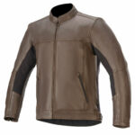 Men Leather Jacket Classic Riding Jacket - Brown