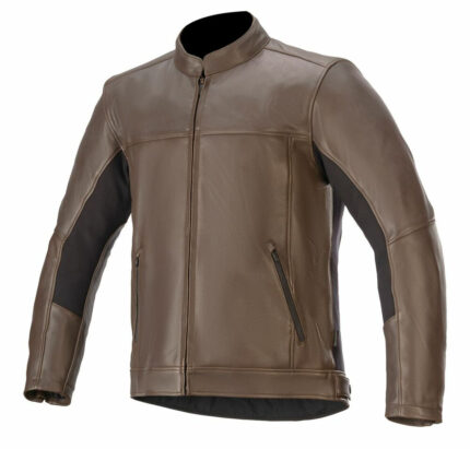 Men Leather Jacket Classic Riding Jacket - Brown