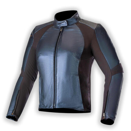 Stella Vika V2 Leather Jacket for Women - Metallic Blue