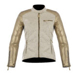 Womens Denim Leather Jackets Pro Riding Jacket - Golden