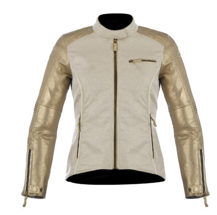 Womens Denim Leather Jackets Pro Riding Jacket - Golden