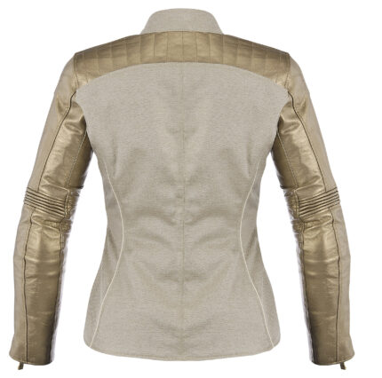 Womens Denim Leather Jackets Pro Riding Jacket - Golden