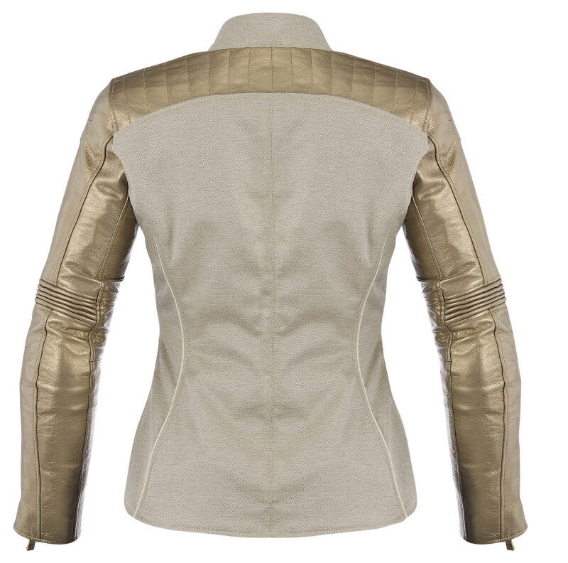 Womens Denim Leather Jackets Pro Riding Jacket - Golden