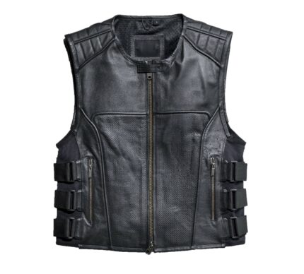 Leather Swat Vest Men Commando Motorcycle Vest