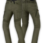 Men Motorcycle Pants Giro-2 Riding Cargo Jeans - Olive