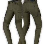 Ladies Motorcycle Pants Giro-2 Riding Slim Fit Jeans - Olive