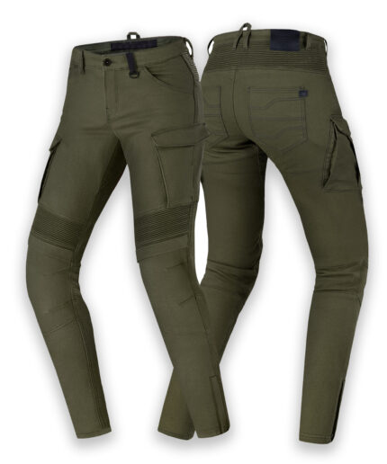 Ladies Motorcycle Pants Giro-2 Riding Slim Fit Jeans - Olive