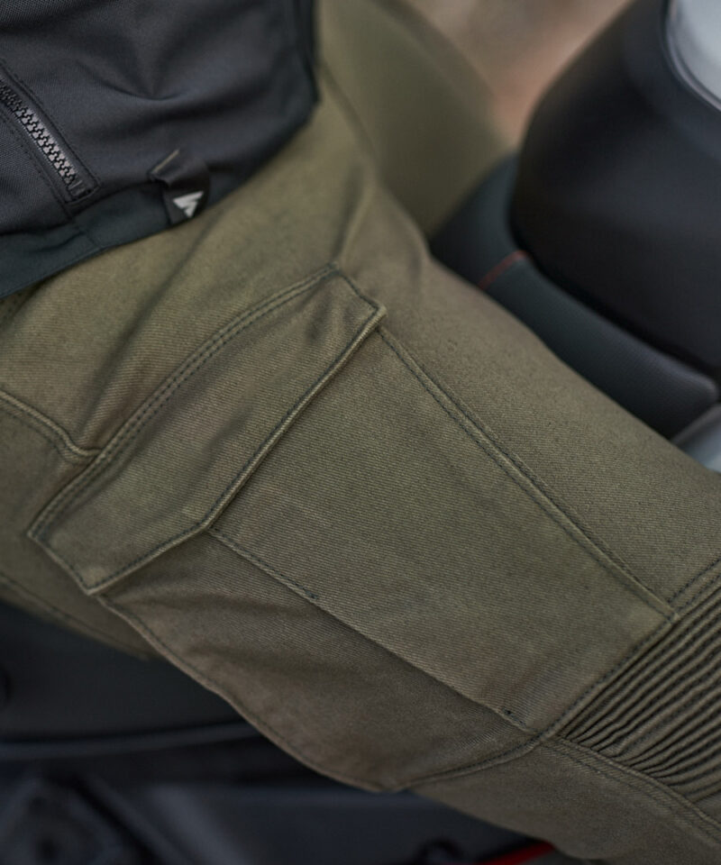 Men Motorcycle Pants Giro-2 Riding Cargo Jeans - Olive
