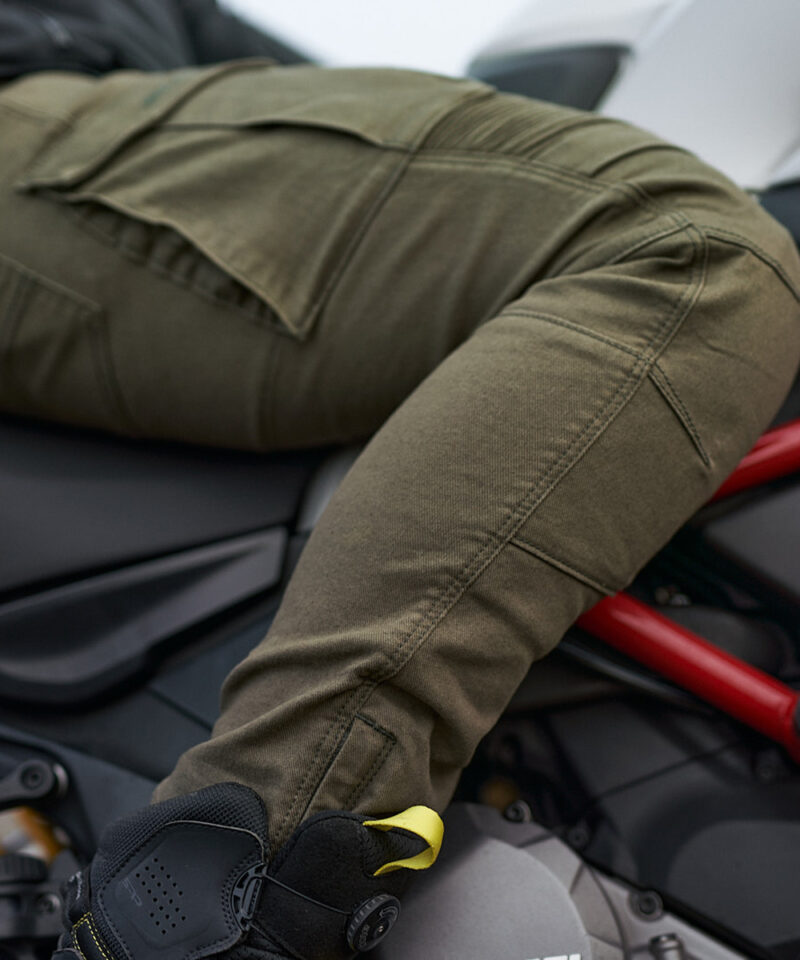 Men Motorcycle Pants Giro-2 Riding Cargo Jeans - Olive