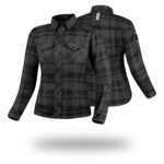 Ladies Motorcycle Shirts Reinforced Denim Shirt - Black