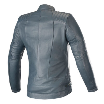 Ladies Leather Jacket Gal Motorcycle Jacket - Blue