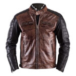 Retro Leather Jacket Men Cafe Racer Leather Jacket