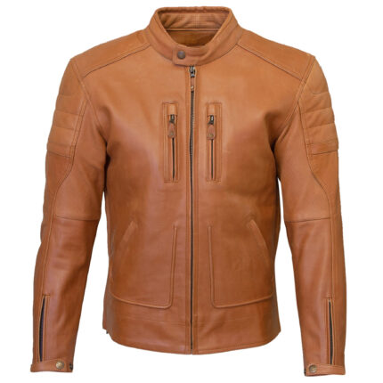 Men Motorcycle Leather Jacket Draycoat - OXI BLOOD