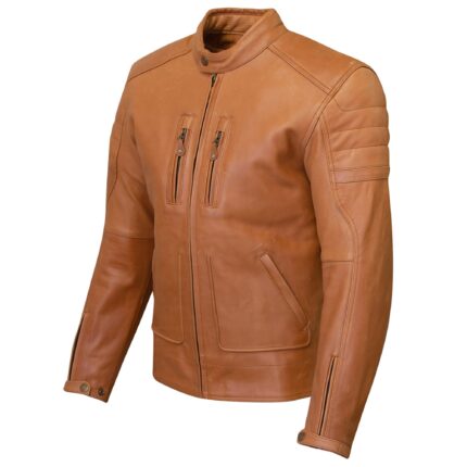 Men Motorcycle Leather Jacket Draycoat - Brown