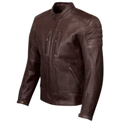 Men Motorcycle Leather Jacket Draycoat - OXI BLOOD