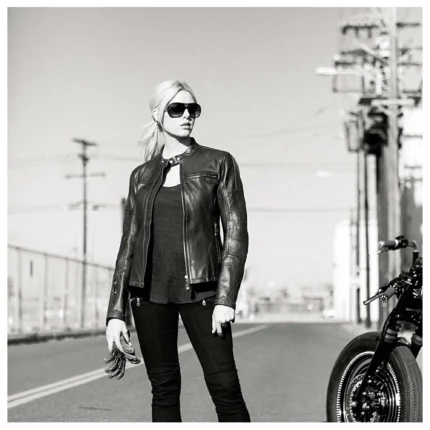 Ladies Motorcycle Jacket Meven Black Leather Jacket