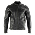 Classic Motorcycle Leather Jacket For Men - Black