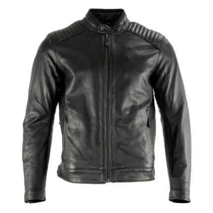 Classic Motorcycle Leather Jacket For Men - Black