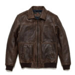 Leather Bomber Jacket For Men Maverick - Brown