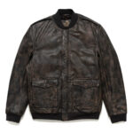 Leather Bomber Jacket For Men Rebel Distressed Black