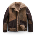 Heritage Brown Sheepskin Real Shearling Aviator Jacket