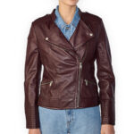 Women Leather Jacket Monica Asymmetrical - OXI