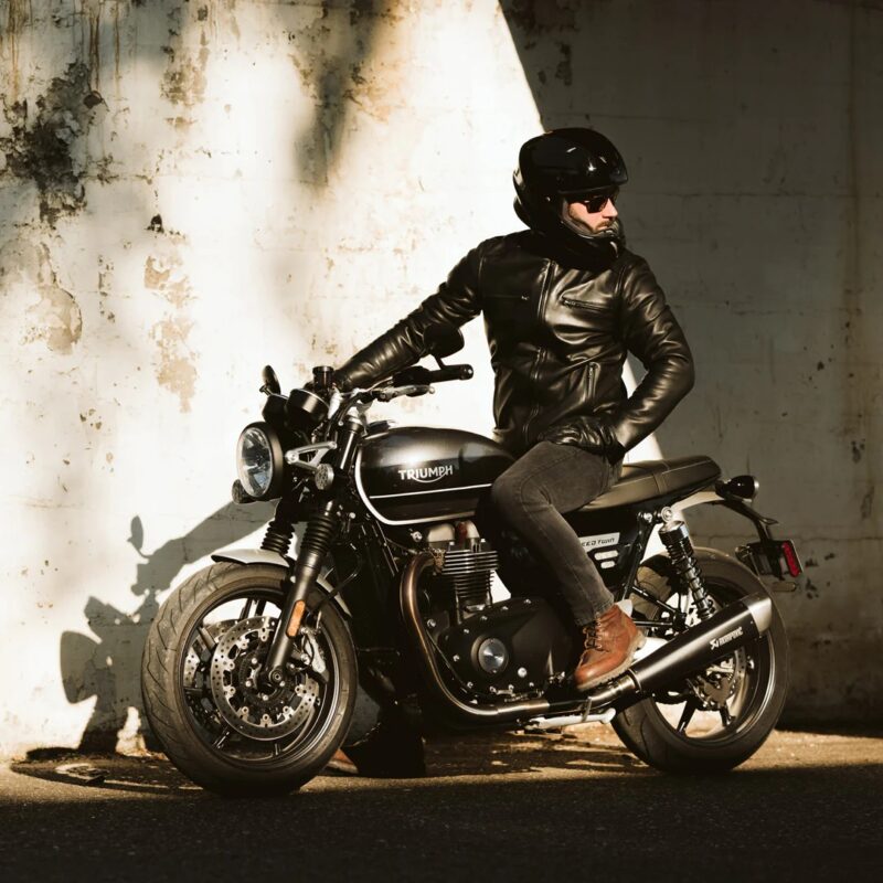 Moto Leather Jacket For Men - Black