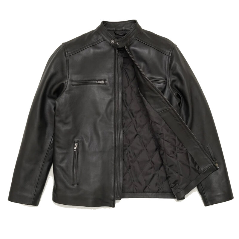 Moto Leather Jacket For Men - Black