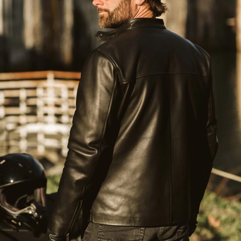 Moto Leather Jacket For Men - Black