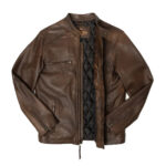 Moto Leather Jacket For Men - Brown