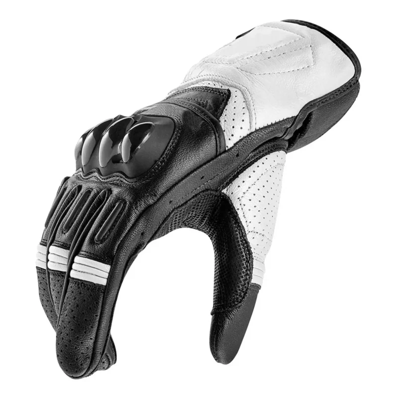 Street Riding Gloves Hyper H2 Motorcycle Gloves - Black & White