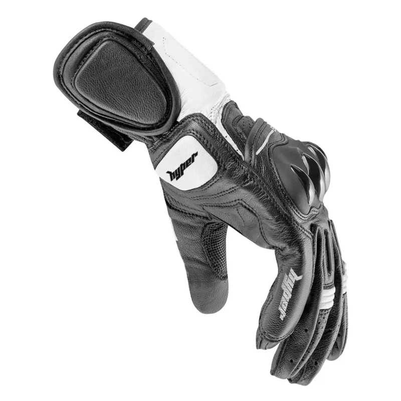 Street Riding Gloves Hyper H2 Motorcycle Gloves - Black & White
