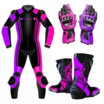 Women Race Suit 2 Pieces with Boots & Gloves