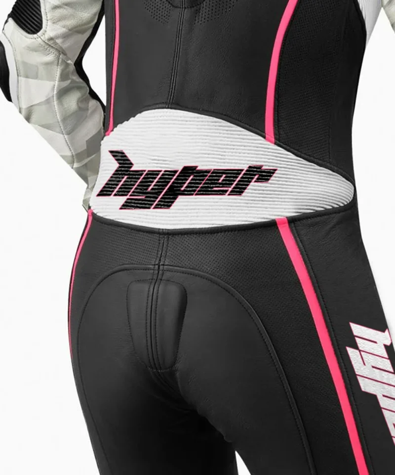Motorbike Leather Race Suit Women Xena 1 PC Suit - Black Pink