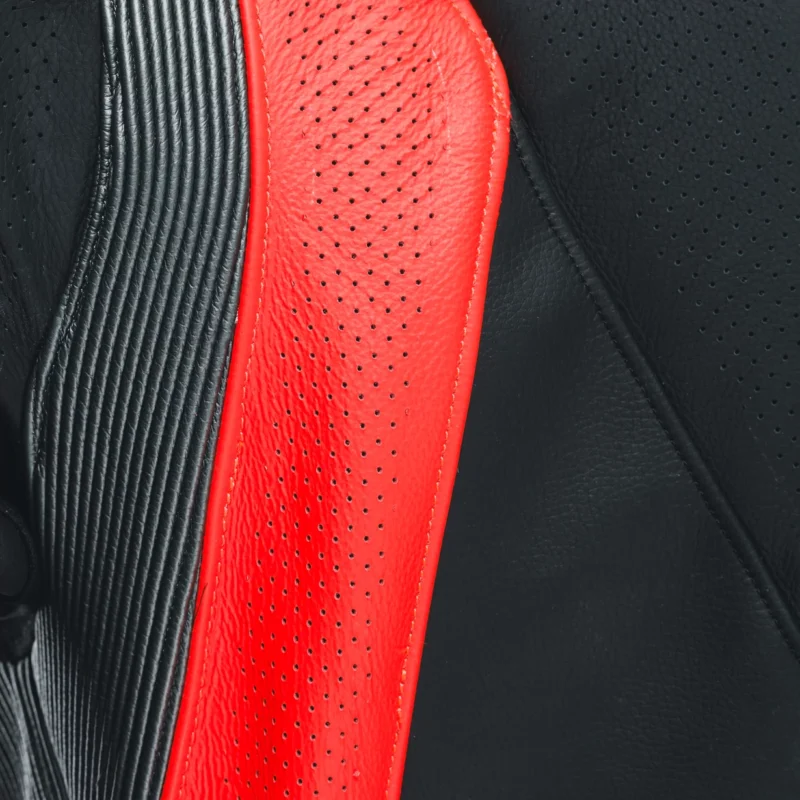 Motorbike Leather Racing Suit 1PC Perf - RED