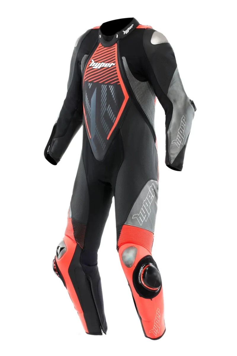 Motorbike Leather Racing Suit 1PC Perf - RED