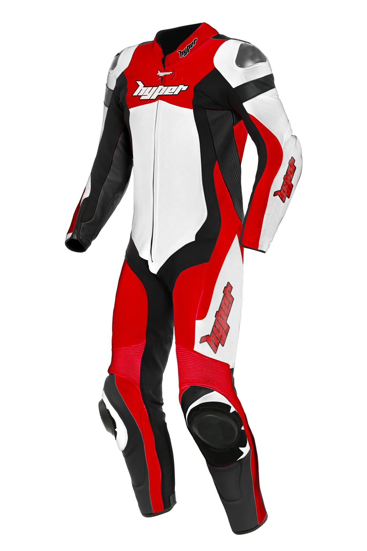 Ladies Motorcycle Leather Suit 1Piece Perforated - White