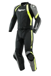Motorcycle Leather Suit Avro Men 2-Piece Race Suit - Fluo